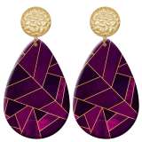 20 styles Geometry pattern  Acrylic Painted stainless steel Water drop earrings