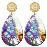 20 styles Pretty pattern  Acrylic Painted stainless steel Water drop earrings