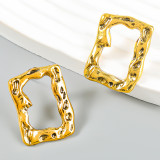 Retro vintage style alloy irregular square earrings