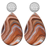 20 styles Colorful Artistic pattern  Acrylic Painted stainless steel Water drop earrings