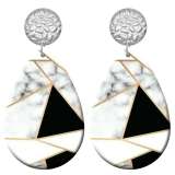 20 styles Geometry pattern  Acrylic Painted stainless steel Water drop earrings