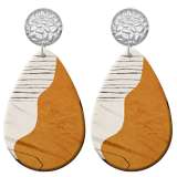 20 styles Artistic pattern  Acrylic Painted stainless steel Water drop earrings