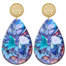 20 styles Pretty pattern  Acrylic Painted stainless steel Water drop earrings