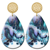 20 styles Pretty pattern  Acrylic Painted stainless steel Water drop earrings