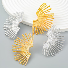 Alloy Half Edge Sunflower Earrings