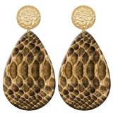 20 styles Crocodile snake pattern  Acrylic Painted stainless steel Water drop earrings