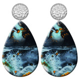 20 styles Artistic pattern  Acrylic Painted stainless steel Water drop earrings