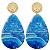 20 styles  Artistic pattern  Acrylic Painted stainless steel Water drop earrings