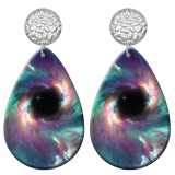 20 styles Colorful starry sky pattern  Acrylic Painted stainless steel Water drop earrings