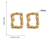 Retro vintage style alloy irregular square earrings