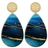 20 styles Artistic pattern  Acrylic Painted stainless steel Water drop earrings