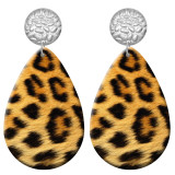 20 styles Leopard  pattern  Acrylic Painted stainless steel Water drop earrings