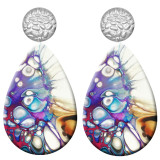 20 styles Pretty pattern  Acrylic Painted stainless steel Water drop earrings