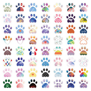60 Cartoon Colorful Dog Claw Graffiti Stickers Decorative Luggage, Stationery Box, Phone Case Waterproof Decal