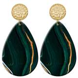 20 styles Green Artistic pattern  Acrylic Painted stainless steel Water drop earrings