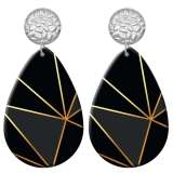 20 styles Geometry pattern  Acrylic Painted stainless steel Water drop earrings