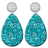 20 styles Blue Flower pattern  Acrylic Painted stainless steel Water drop earrings
