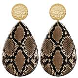 20 styles Crocodile snake pattern  Acrylic Painted stainless steel Water drop earrings