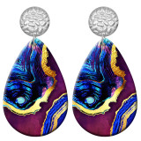 20 styles color Artistic pattern  Acrylic Painted stainless steel Water drop earrings