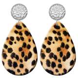 20 styles Leopard  pattern  Acrylic Painted stainless steel Water drop earrings