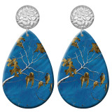 20 styles Colorful branches Artistic pattern  Acrylic Painted stainless steel Water drop earrings