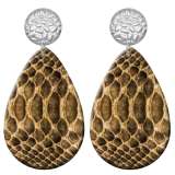 20 styles Crocodile snake pattern  Acrylic Painted stainless steel Water drop earrings