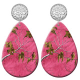 20 styles Colorful branches Artistic pattern  Acrylic Painted stainless steel Water drop earrings