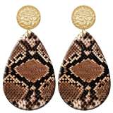 20 styles Crocodile snake pattern  Acrylic Painted stainless steel Water drop earrings