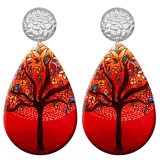 20 styles tree of life pattern  Acrylic Painted stainless steel Water drop earrings