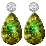 20 styles Colorful starry sky  pattern  Acrylic Painted stainless steel Water drop earrings