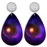 20 styles Colorful starry sky pattern  Acrylic Painted stainless steel Water drop earrings