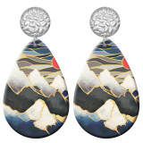 20 styles Sunset Scenery pattern  Acrylic Painted stainless steel Water drop earrings