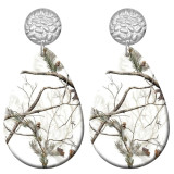 20 styles Colorful branches Artistic pattern  Acrylic Painted stainless steel Water drop earrings