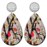 20 styles Colorful branches Artistic pattern  Acrylic Painted stainless steel Water drop earrings