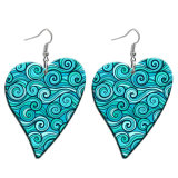 10 styles love Blue Flower pattern  Acrylic  stainless steel two-sided Painted Heart earrings