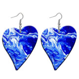 10 styles love Blue Artistic  Acrylic  stainless steel two-sided Painted Heart earrings