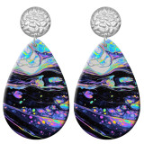 20 styles Artistic pattern  Acrylic Painted stainless steel Water drop earrings