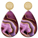 20 styles color Artistic pattern  Acrylic Painted stainless steel Water drop earrings