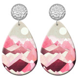 20 styles cactus Sunset Scenery pattern  Acrylic Painted stainless steel Water drop earrings