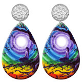 20 styles tree of life pattern  Acrylic Painted stainless steel Water drop earrings