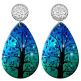 20 styles tree of life pattern  Acrylic Painted stainless steel Water drop earrings