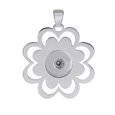 （Delivery time of 7 days） Stainless steel flower Pendant fit 20MM Snaps button jewelry wholesale