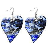 10 styles love Blue Artistic  Acrylic  stainless steel two-sided Painted Heart earrings