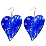 10 styles love Blue Artistic  Acrylic  stainless steel two-sided Painted Heart earrings