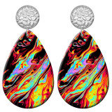 20 styles Artistic pattern  Acrylic Painted stainless steel Water drop earrings