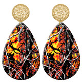 20 styles Colorful branches Artistic pattern  Acrylic Painted stainless steel Water drop earrings