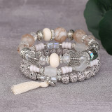 Butterfly Tassel Pendant Multi layered Bracelet