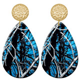 20 styles Colorful branches Artistic pattern  Acrylic Painted stainless steel Water drop earrings