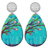 20 styles tree of life pattern  Acrylic Painted stainless steel Water drop earrings