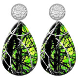 20 styles Colorful branches Artistic pattern  Acrylic Painted stainless steel Water drop earrings